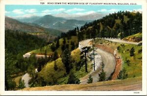 Colorado Road Down Western Side Flagstaff Mountain Boulder UNP Vintage Postcard
