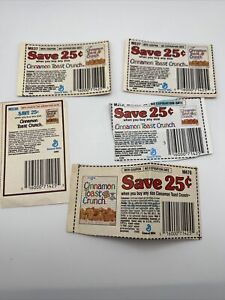 Vintage Cinnamon Toast Crunch Cereal Coupons No Expiration Date Lot Of 5