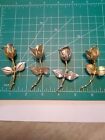 Vintage Rose Brooch Pin Collection Lot Gold & Silver Tone - including 1 GIOVANNI