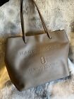 Marc Jacobs Logo Shopper East West Tote Bag Leather Shadow Gray