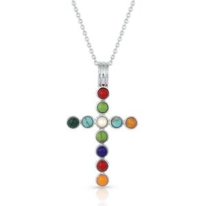 Montana Silversmiths Multicolor SERENDIPITOUS CROSS Necklace Retail $65.00 NEW!