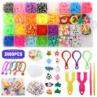 2069Pcs Rainbow Rubber Bands Refill Kit 23 Colors DIY Making Tool Girls Bracelet