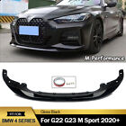 Front Bumper Lip Splitter For BMW 4-Series G22 G23 M Sport 2020+ Gloss Black