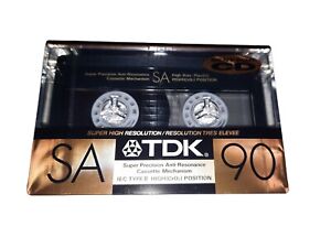 TDK SA90 Blank Cassette Tapes 90min High Bias Type II, Circa 1989 NOS