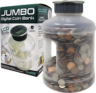 Jumbo Digital Coin Counter Bank - Extra Large Savings Jar for Pennies Nickles Di