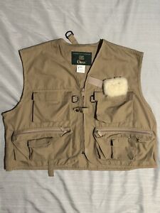 Vintage Orvis Fly Fishing Vest Khaki Multiple Pockets  Men's Large