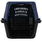 24in Hard-Sided Plastic Cat Dog Kennel Pet Carrier Crate 2-Door Topload Blue