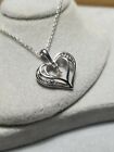 Kay jewelers Kays double Heart DIAMOND sterling silver Pendant Necklace