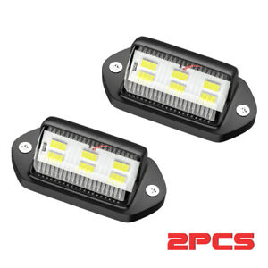 2Pcs LED License Plate Light Tag Lamps Assembly Replacement for Truck Trailer RV