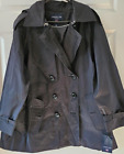 London Fog Women's Double Breasted Hooded Rain Jacket Coat Hood 1X MFP $210