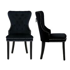 2 PCS of Velvet Upholstered Tufted Dining Chairs for Home Kitchen Furniture