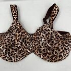 Wacoal Awareness Underwire Full Coverage Bra Size 40H Brown Leopard Print