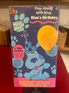NEW Nick Jr Blue’s Clues Play Along Birthday VHS Video Tape 1998 VTG Nickelodeon