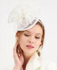 MSRP $78 August Hats Bow Sinamay Hairslide Natural Size One Size