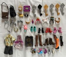 Ever After High Doll Accessories Lot Of 47 Pcs Clothes Shoes Brushes Bags RARE
