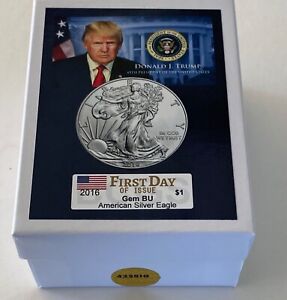 President Donald Trump...2016 American Silver Eagle .999 Silver Coin with COA*