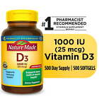 Nature Made Vitamin D3 1000 IU (25 mcg) Softgels, Bone and Immune Health Support