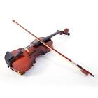 Glarry GV100 1/8 acoustic solid wood violin box bow rosin strings natural.