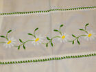 Vintage 3 White w/ Embroidered DAISY Cafe CURTAIN PANELS JCPenney Kitchen