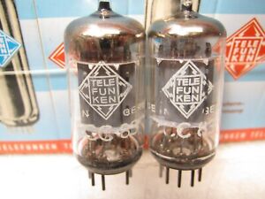 ECC83 12AX7 TELEFUNKEN  SMOOTH PLATES  PLATINUM MATCHED PAIR  TV7  tested  S2