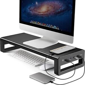 Vaydeer USB 3.0 Aluminum Monitor Riser Stand w/4 USB Ports, iMac Macbook Desktop