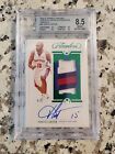 2020-21 Flawless Vince Carter Vertical Game Used Patch Auto Emerald /5 Bgs 8.5