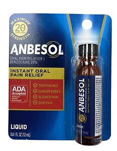 Anbesol LIQUID Mouth Pain Relief Maximum Strength 0.41oz __