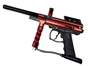 Red Java Spyder Compact Deluxe Paintball Gun & Barrel + Gas Thru Vertical Grip