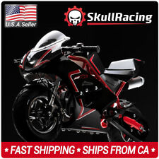 SkullRacing Gas Powered Mini Pocket Bike Motorcycle 50RR (Red)