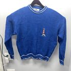 Vintage Winona Sweater Men's L Knit Golf Textured Lighthouse Embroidered J345