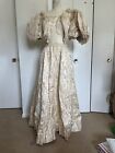 Antique Wedding Dress 1890s Victorian  Two Piece Set Silk XXS Woodman Portland