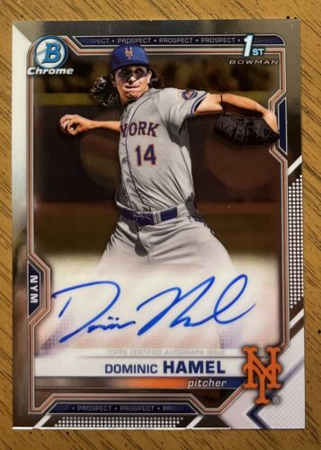 DOMINIC HAMEL 2021 1st Bowman Chrome  Draft Autograph Mets Auto #CDA-DH Dom