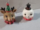 Christmas Ornaments Holiday Reindeer & Snowman Set  Johanna Parker Design NO BOX