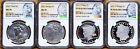 4 coin set 2023 morgan and peace silver dollars ngc ms pf 70