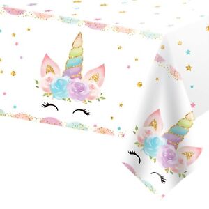 1PCS Unicorn Party Tablecloths for Birthday Party Decoration, Plastic Disposa...