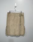 Vintage 1990s Laundry by Shelli Segal suede leather skirt boho cowgirl size 12