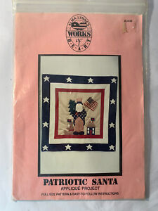 Patriotic Santa Quilt 32x32 Christmas Wall Hanging Decoration Sewing Pattern Kit