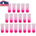144PACK 3oz Sublimation Tumbler Glass Mugs Frosted Shot Glass Gradient Rose Red