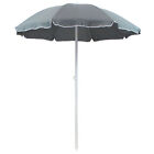 5 ft Steel Beach Umbrella with Tilt - Gray by Sunnydaze
