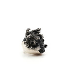 King Baby Studio Medusa Skull Ring Carved Black Jet Fine Silver .925 Size 10.5