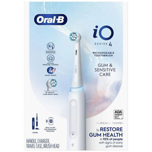 New ListingOral-B iO Series 4 Rechargeable Toothbrush w/ 4 Smart Modes - White BRAND NEW