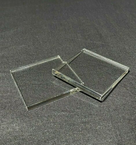 ACRYLIC GEM STANDS BASES Clear Square Mineral Mounting Displays