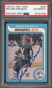 New Listing1979 OPC HOCKEY ROLAND ERIKSSON #350 PSA/DNA AUTHENTIC SIGNED BEAUTIFUL CARD!