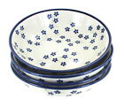 Blue Rose Polish Pottery Willow 4 Piece Large Salad Bowl Set