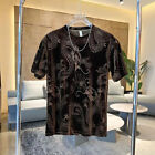 New Fashion Dragon Print Trend Velvet Short Sleeve Luxury Men T-Shirt 3 Colors