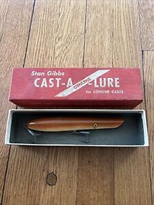 Vintage Stan Gibbs #PP- 1 1/2oz. Wooden Lure Original Box Pencil Popper Squid