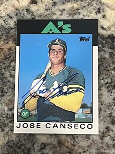 JOSE CANSECO AUTO 1986 TOPPS TRADED ROOKIE RC JUST SIGNED FRESH NM-MT JSA