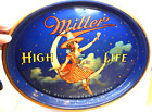 Miller High Life Beer Oval Serving Tray Girl on Moon - c. 1940