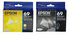 New ListingGenuine Epson 69 Black 2019 and a Yellow Ink 2021 Cartridge one Black one Yellow