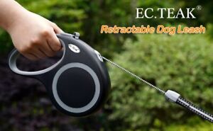 EC.TEAK Retractable Dog Leash 30 FT, Heavy Duty Dog Leash for Dogs up to 77 lbs